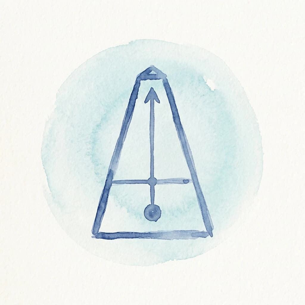 Generated watercolor icon of a metronome representing audiobook pacing