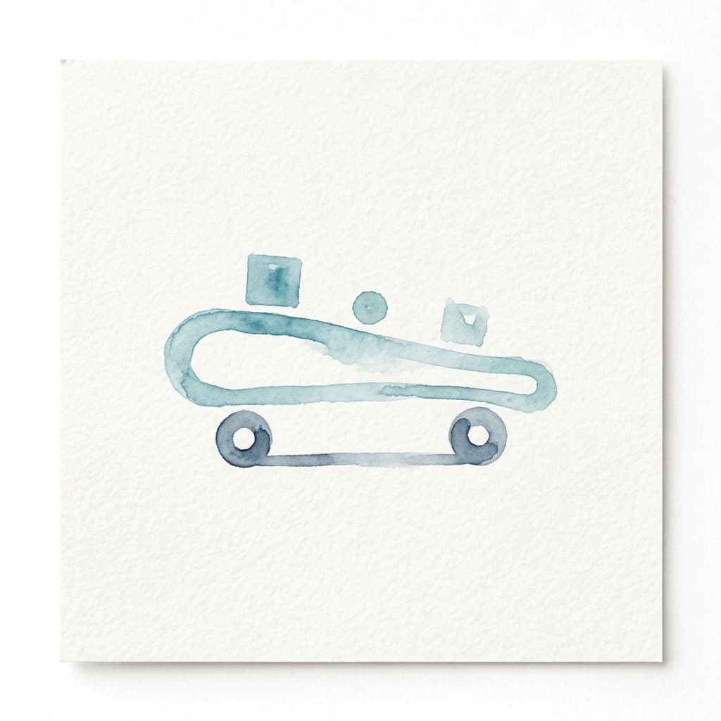 Watercolor conveyor belt carrying audio