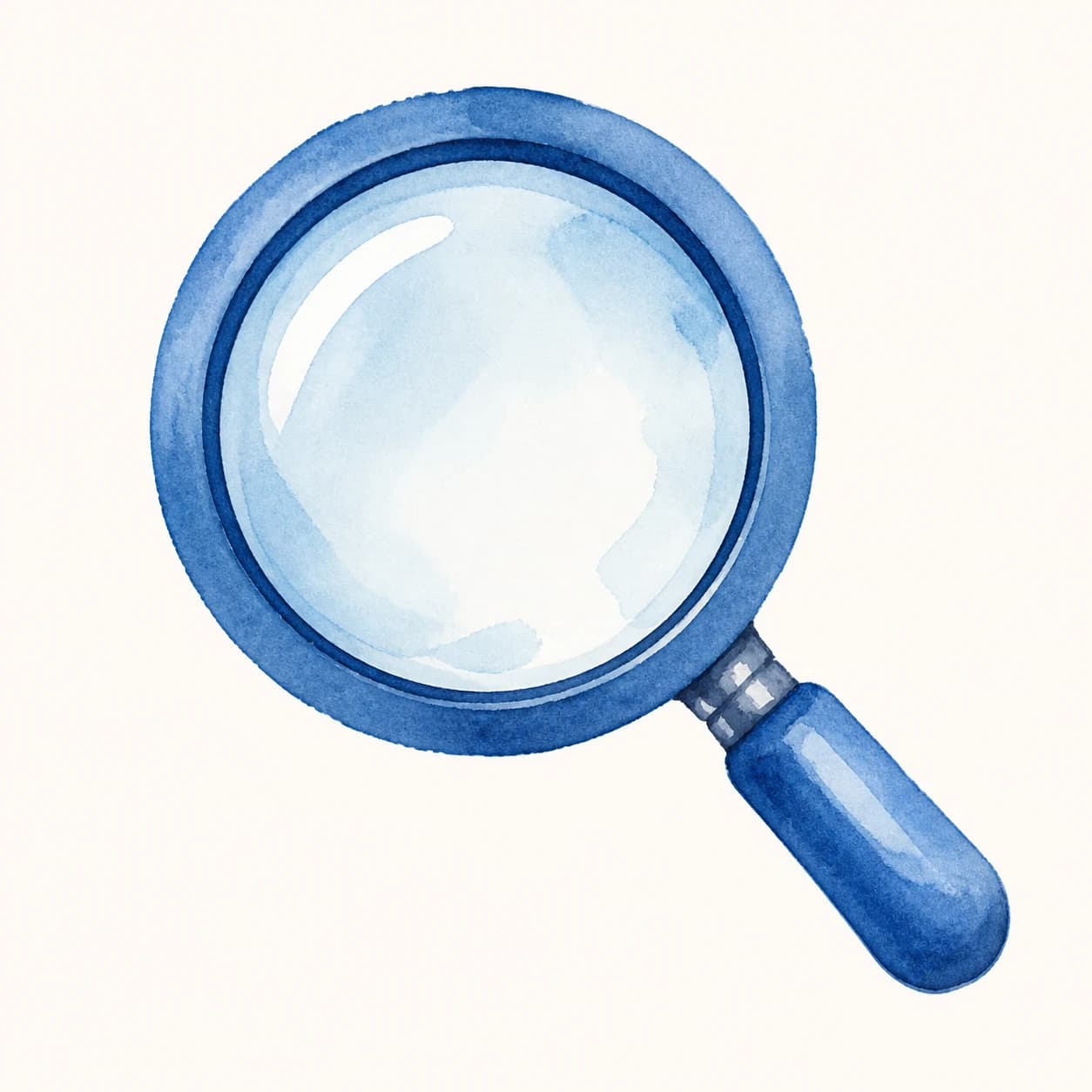 Watercolor magnifying glass for thriller audiobook production