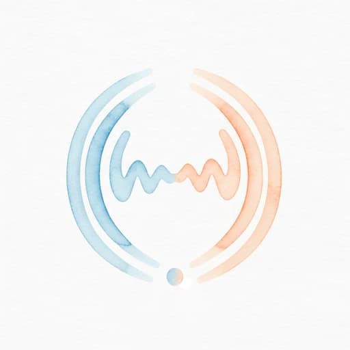 Watercolor illustration of two divergent sound waves converging on a single cast of voices