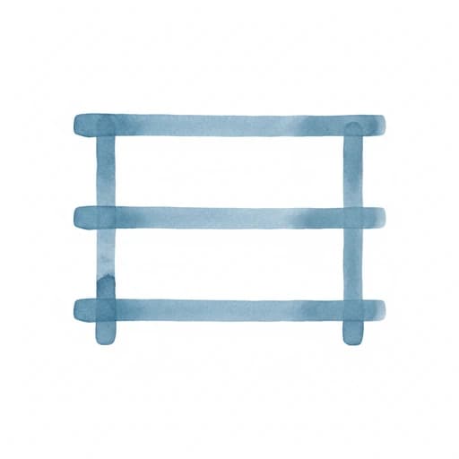 Watercolor illustration of a simple three-tier shelf