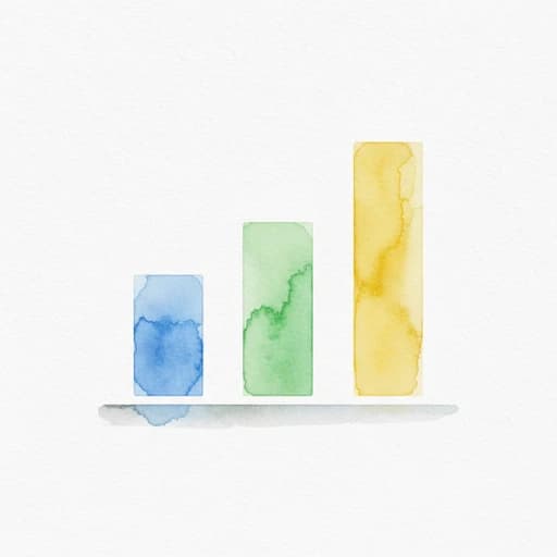 Watercolor icon of a bar chart representing audiobook listening statistics