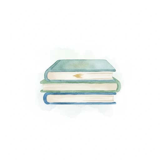 Watercolor illustration of a stack of matching books for audiobook series production