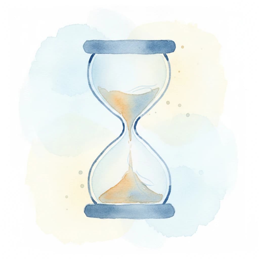 Watercolor hourglass